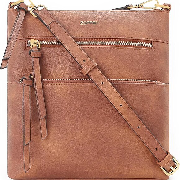 Trendy Water-Resistant Crossbody Purse with Spacious Compartment & Gold Logo - Picture 1 of 7